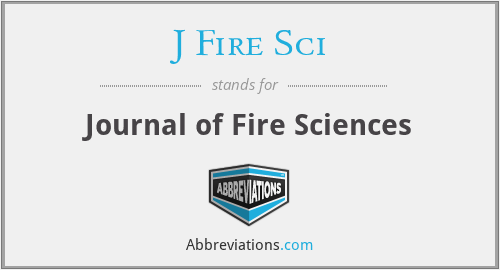 J Fire Sci - Journal of Fire Sciences